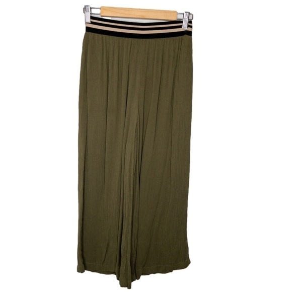 Anthropologie Dolan Womens Size XS Wide Leg Cropped Gaucho Pants Olive Green - Picture 1 of 12